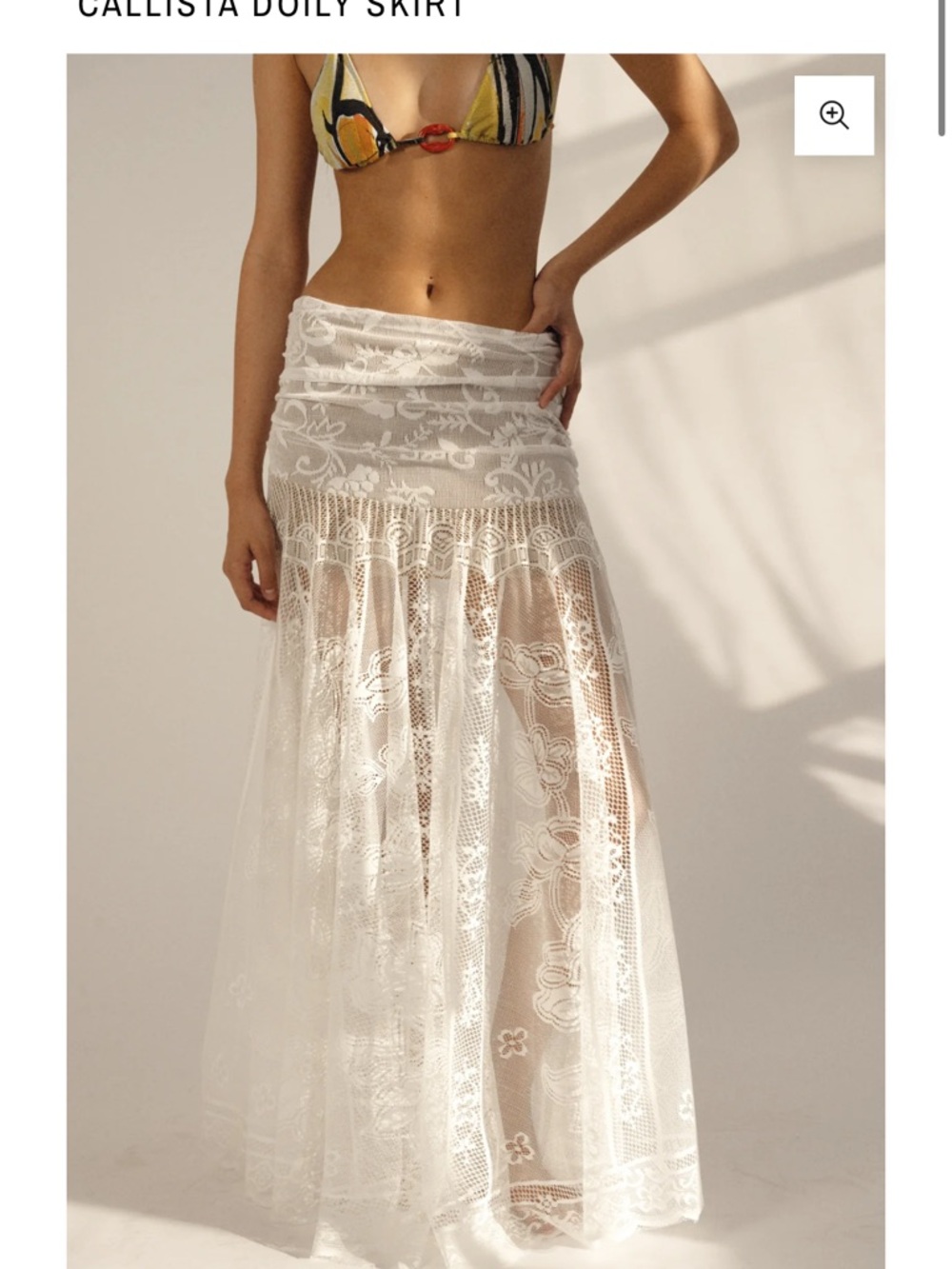 Callista White Lace Maxi Skirt L